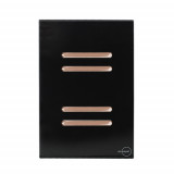 Conjunto Interruptor Quadruplo Paralelo 4x2 - Novara Glass Preto Brilhante Ouro Rose